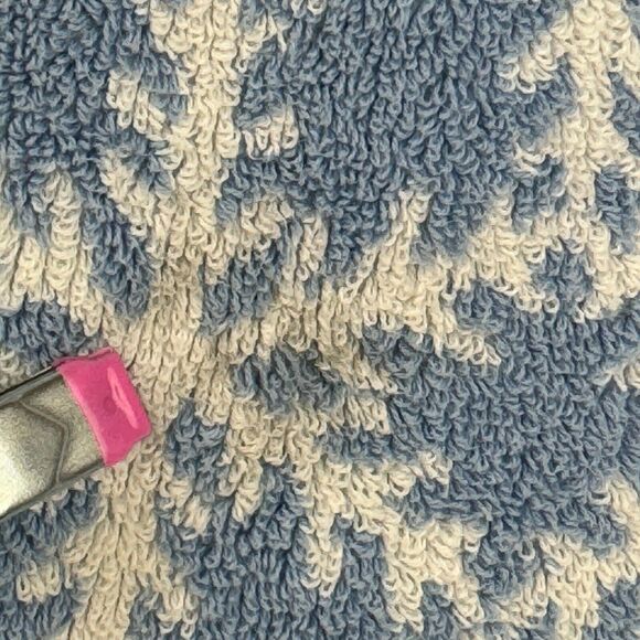 Vintage Bath Towel Cecil Sayday Set of 2 Snowman Snowflakes Blue white - Picture 12 of 16